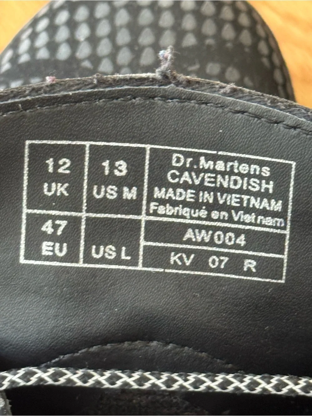 Rare Dr. Martens Cavendish Black Reflective Camo Oxford Shoes - Men’s Size 13